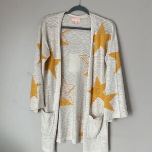 Stylish Gray Cardigan with Yellow Stars
